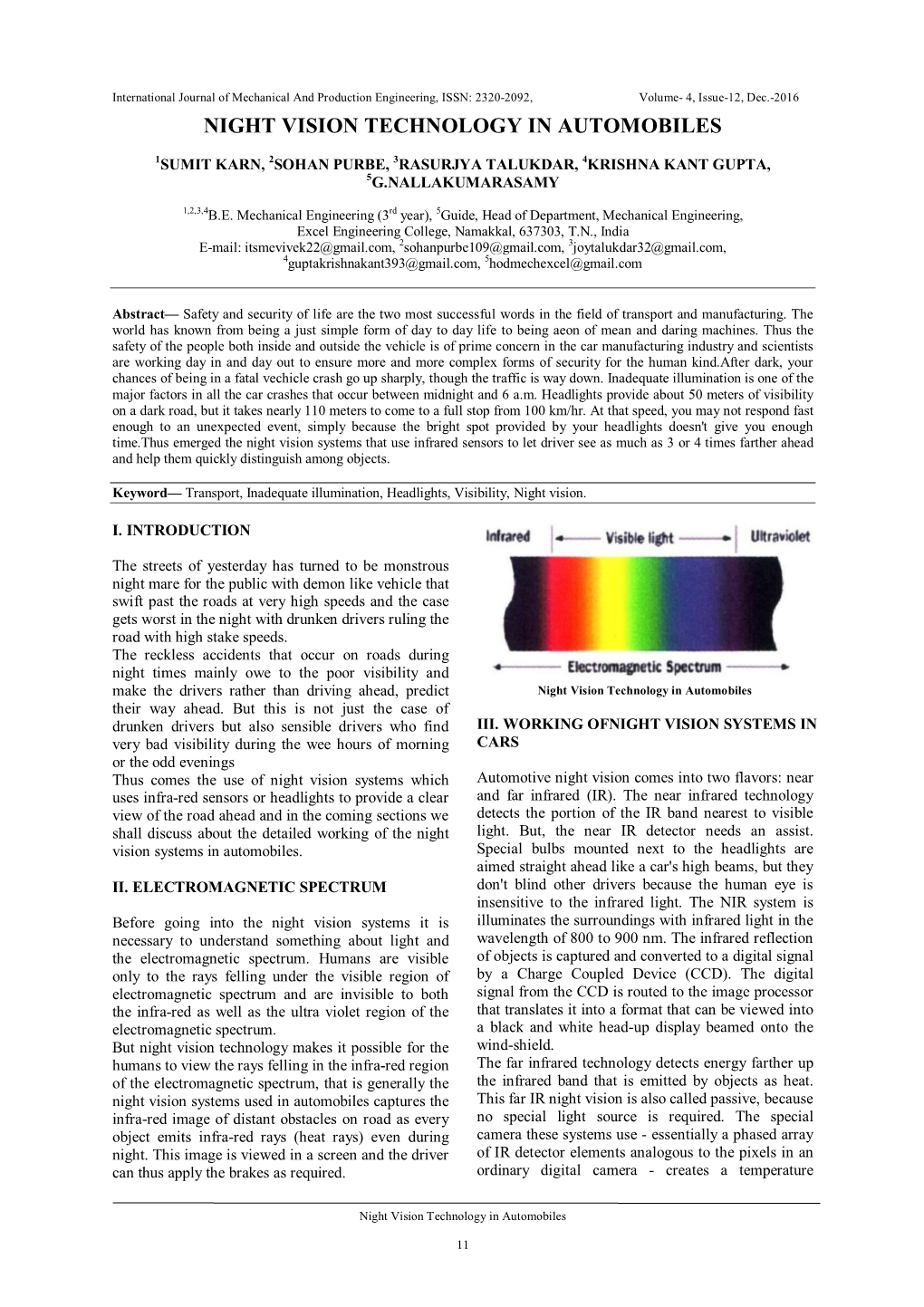 Night Vision Technology in Automobiles