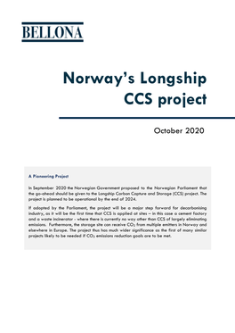 Norway's Longship CCS Project