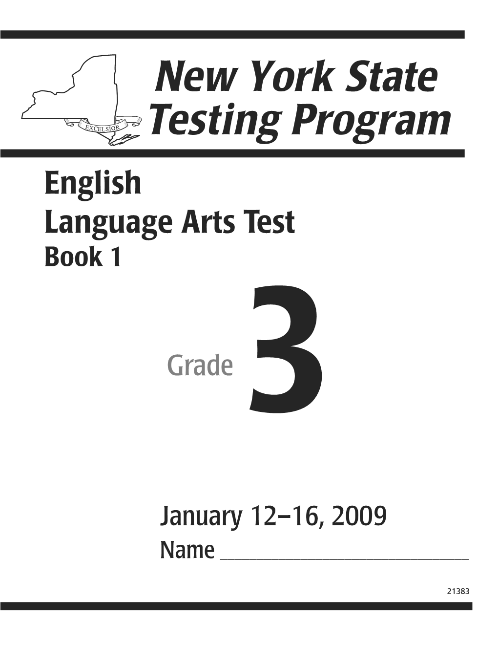 English Language Arts Test Book 1 Grade 3