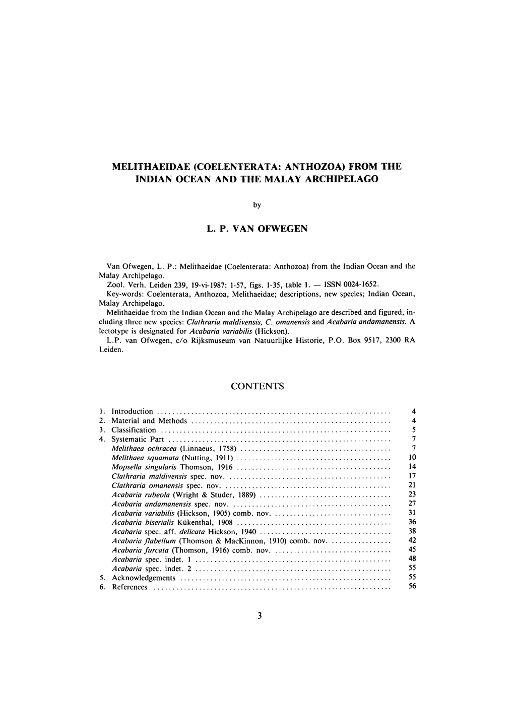 Melithaeidae (Coelenterata: Anthozoa) from the Indian Ocean and the Malay Archipelago