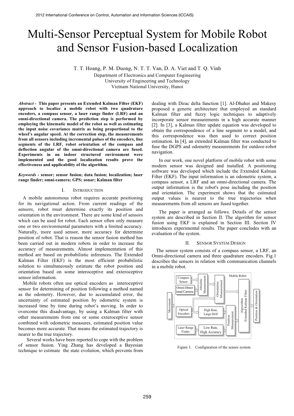 Multi-Sensor Perceptual System for Mobile Robot and Sensor Fusion-Based Localization