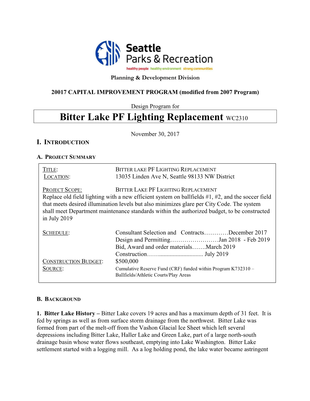 Bitter Lake PF Lighting Replacement WC2310