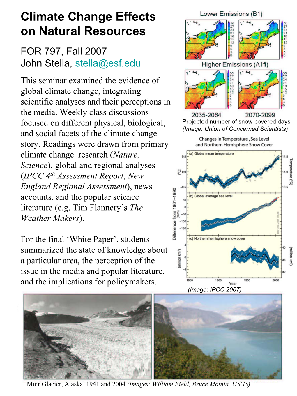 Climate Change Effects on Natural Resources