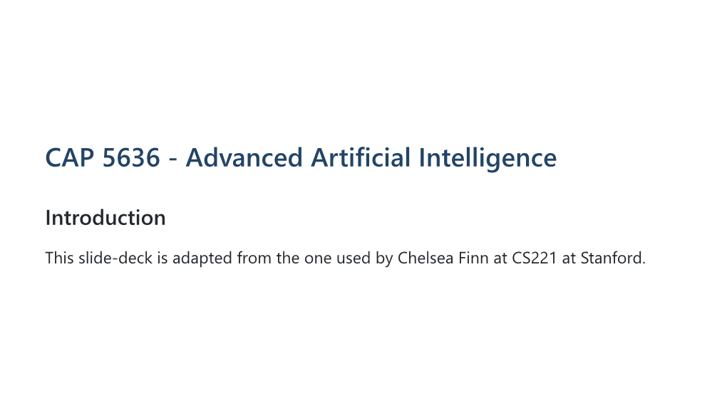 CAP 5636 - Advanced Artificial Intelligence