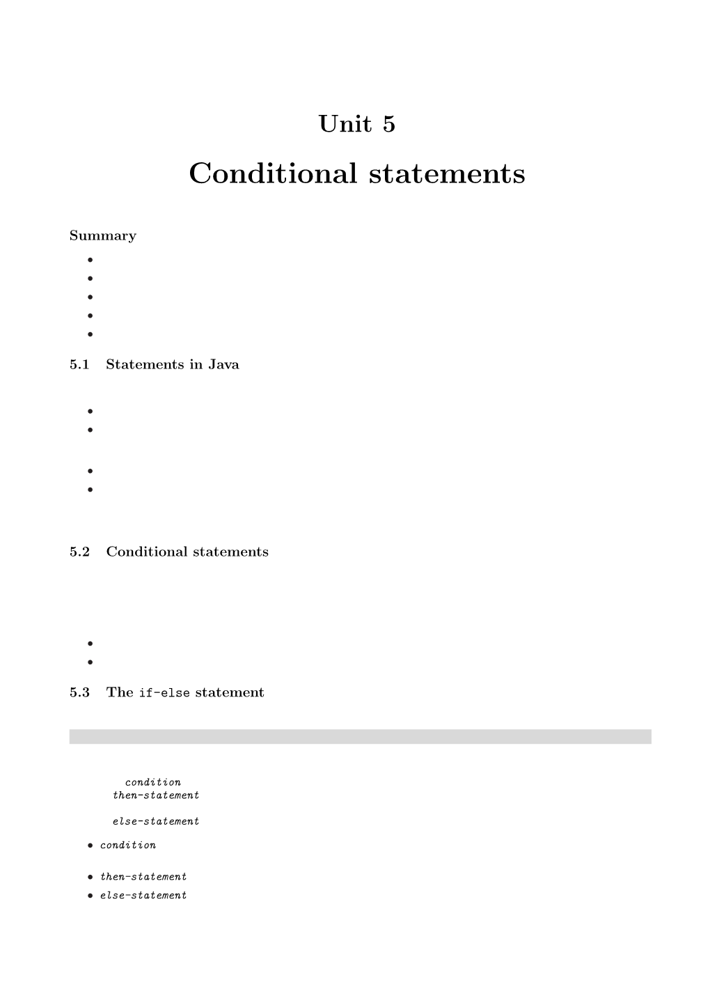 Conditional Statements