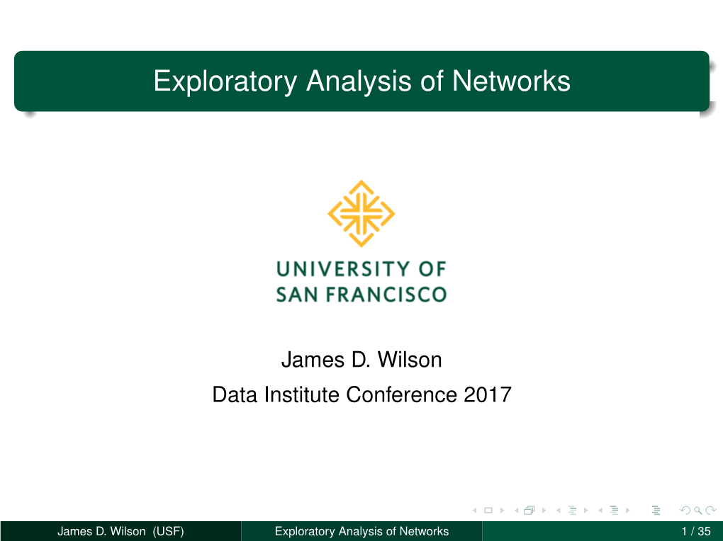 Exploratory Analysis of Networks