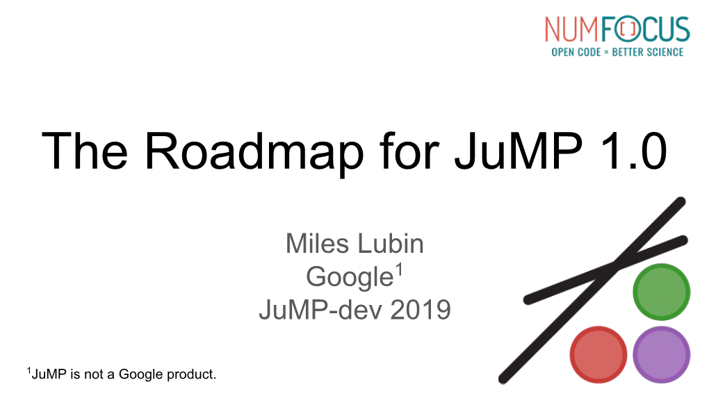 The Roadmap for Jump 1.0