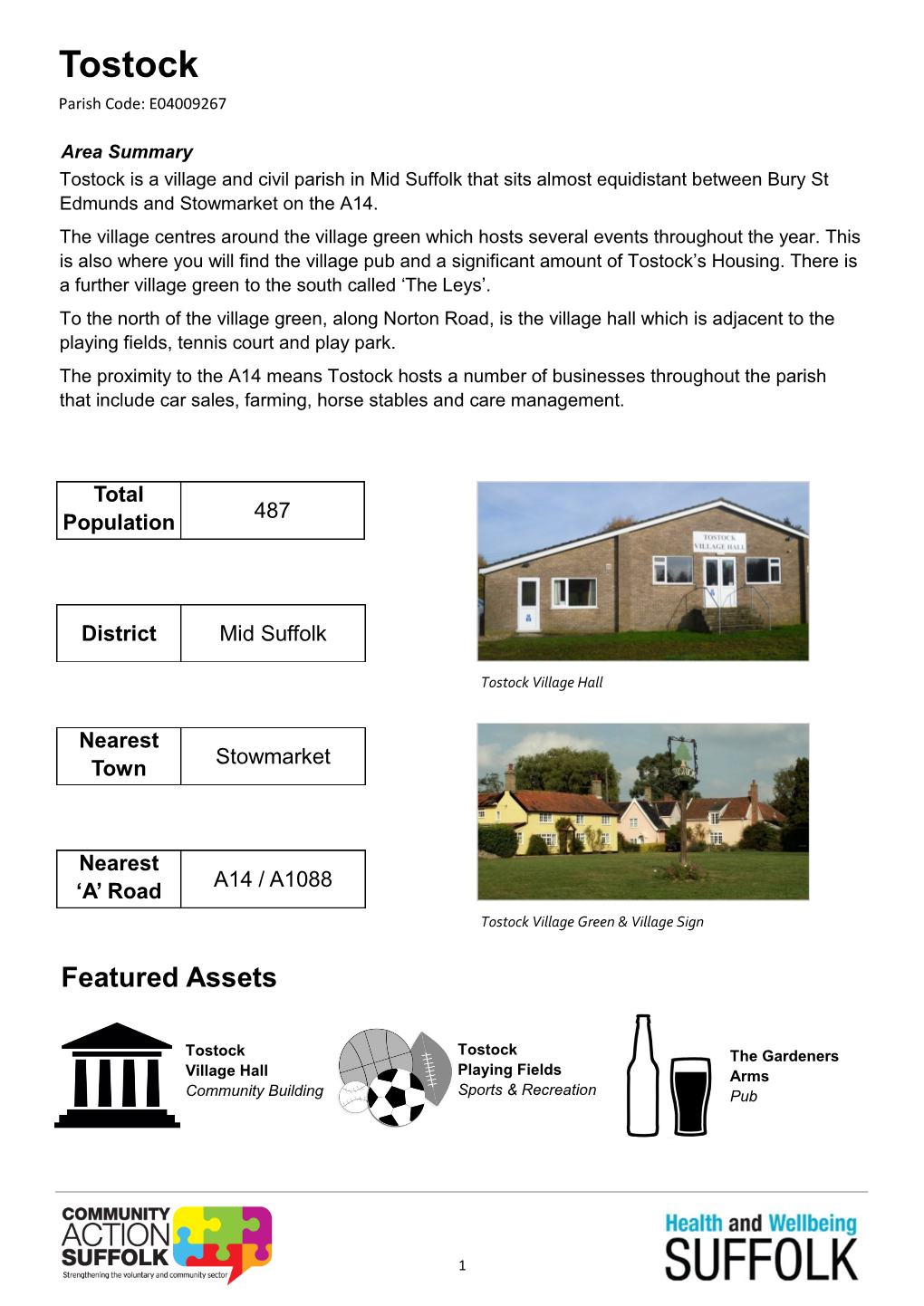 Tostock Parish Code: E04009267