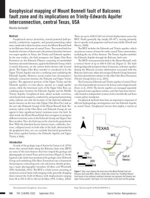 Geophysical Mapping of Mount Bonnell Fault of Balcones Fault Zone