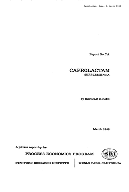 Caprolactam, Supplement A