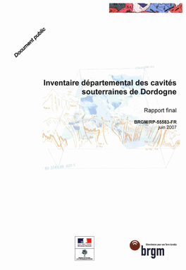 Fi \ Inventaire Départemental Des Cavités , Souterraines De Dordogne