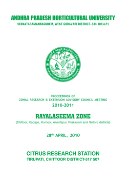 Proceedings of ZREAC Meeting Rayalaseema Zone
