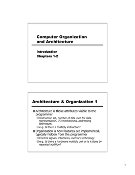 Computer Organization and Architecture