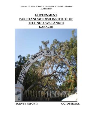 Government Pakistani Swedish Institute of Technology, Landhi Karachi