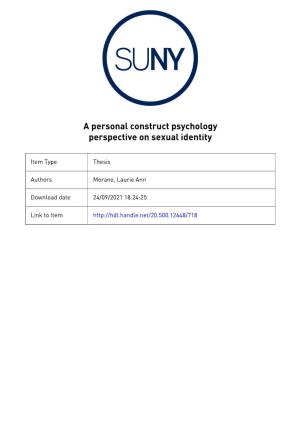 A Personal Construct Psychology Perspective on Sexual Identity