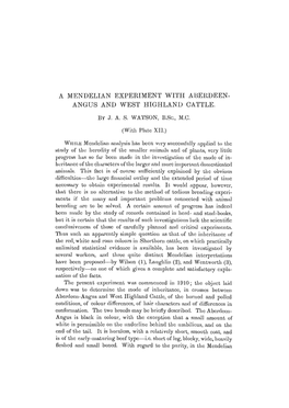 A Mendelian Experiment with Aberdeenangus and West Highland