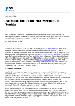Facebook and Public Empowerment in Tunisia
