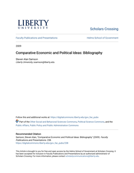 Comparative Economic and Political Ideas: Bibliography
