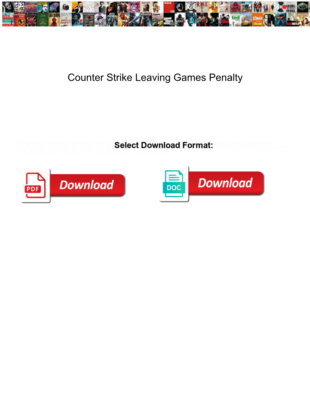 Counter Strike Leaving Games Penalty