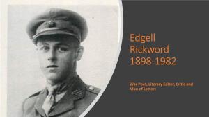 Edgell Rickword 1898-1982
