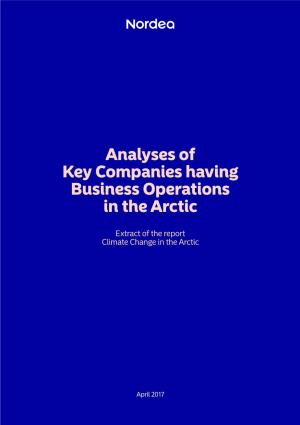 Analyses of Key Companies Having Business Operations in the Arctic