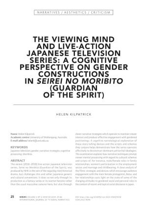 The Viewing Mind and Live-Action Japanese Television Series: a Cognitive Perspective on Gender Constructions in Seirei No Moribito (Guardian of the Spirit)