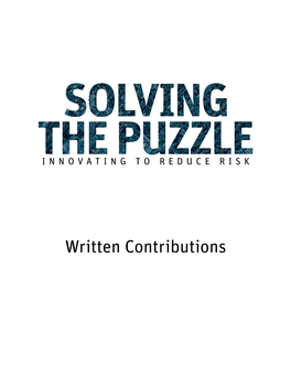 Solving the Puzzle: Written Contributions