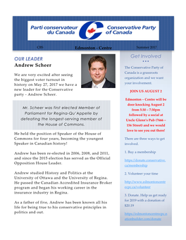 Get Involved OUR LEADER Andrew Scheer