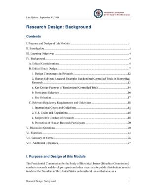 Research Design: Background