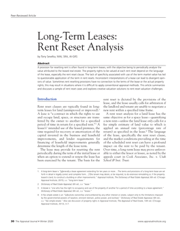 Long-Term Leases: Rent Reset Analysis