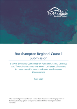 Rockhampton Regional Council Submission