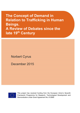 The Concept of Demand in Relation to Trafficking in Human Beings. a Review of Debates Since the Late 19 Century