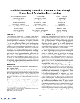 Headprint: Detecting Anomalous Communications Through Header-Based Application Fingerprinting