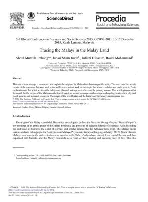 Tracing the Malays in the Malay Land