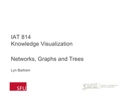 IAT 814 Knowledge Visualization Networks, Graphs and Trees