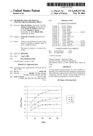 (12) United States Patent (10) Patent No.: US 6,638,537 B2 Dennis Et Al