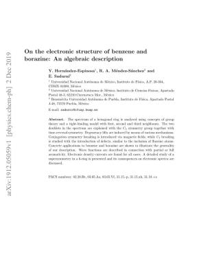 On the Electronic Structure of Benzene and Borazine: an Algebraic Description