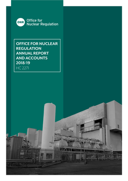 Office for Nuclear Regulation Annual Report and Accounts 2018/19 Hc 2271