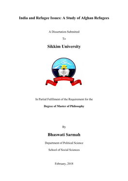 Sikkim University Bhaswati Sarmah