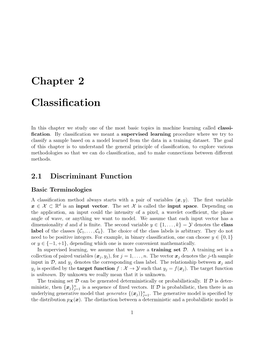 Chapter 2 Classification