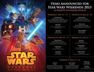 Stars Announced for Star Wars Weekends 2015 Stars Announced