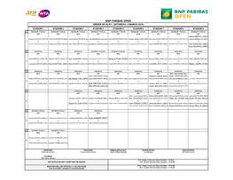 Bnp Paribas Open Order of Play - Saturday, 9 March 2019