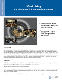 Maximizing Collaboration & Situational Awareness