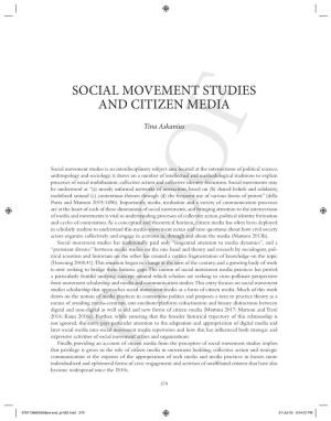 Social Movement Studies and Citizen Media