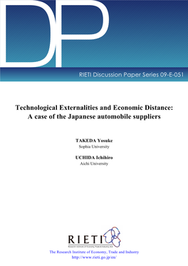 Technological Externalities and Economic Distance: a Case of the Japanese Automobile Suppliers