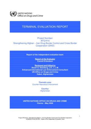 TERMINAL EVALUATION – Report of the Independent Evaluation Team TABLE of CONTENTS