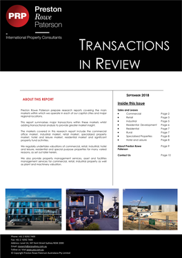 Transactions in Review