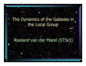 The Dynamics of the Galaxies in the Local Group