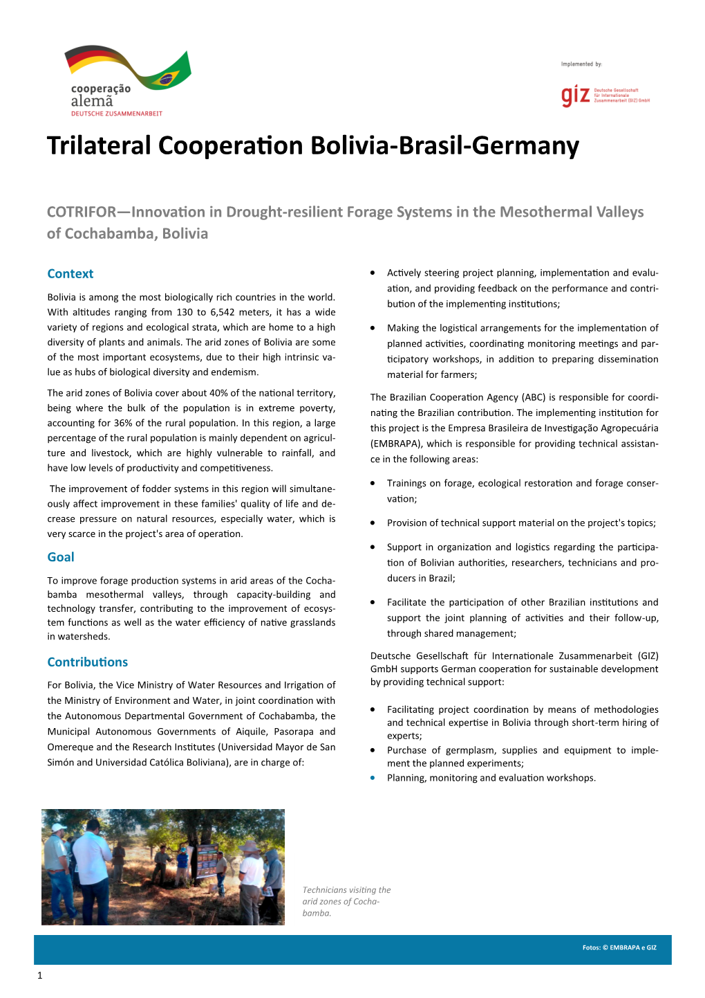 Trilateral Cooperation Bolivia-Brasil-Germany