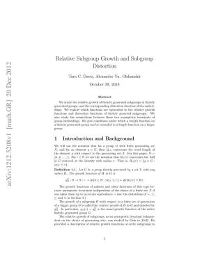 Relative Subgroup Growth and Subgroup Distortion